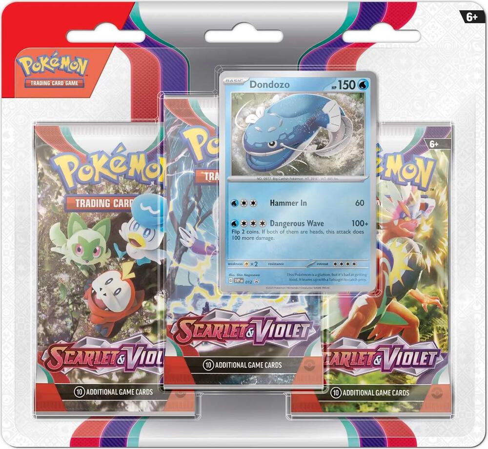 Scarlet and Violet 3 Pack Blister (Dondozo)